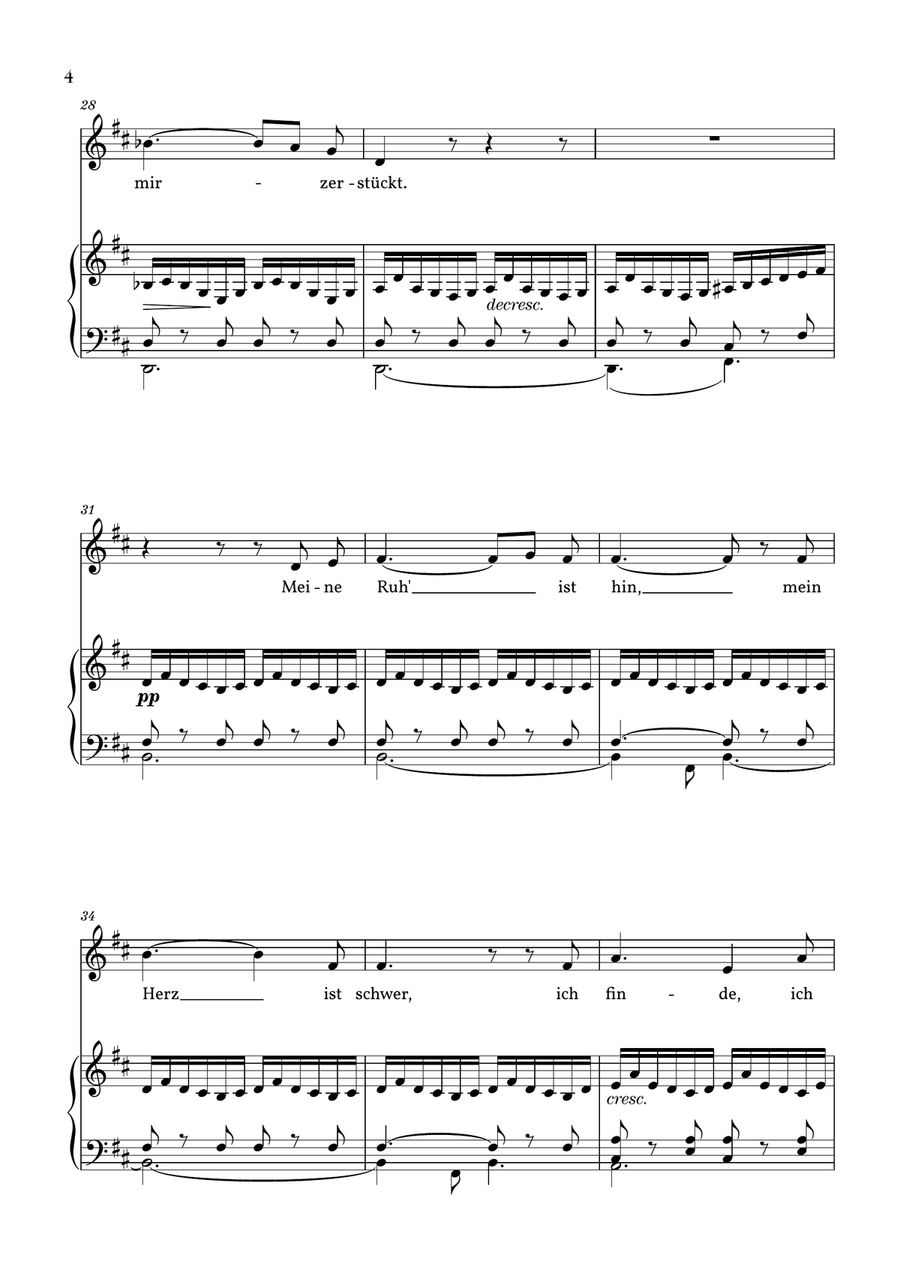Gretchen am Spinnrade, D. 118 (B minor) Voice scores gallery preview page 4
