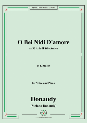 Donaudy-O Bei Nidi D'amore,in E Major