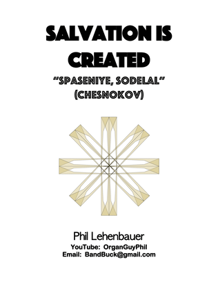 Book cover for Salvation is Created (Spaseniye, Sodelal) organ work, arr. by Phil Lehenbauer