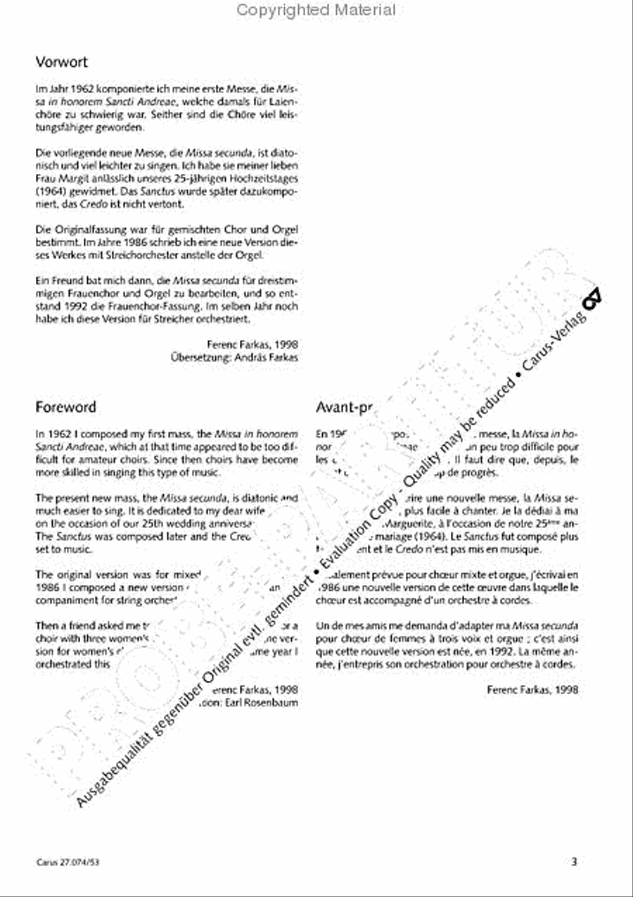 Missa secunda SSA scores gallery preview page 6