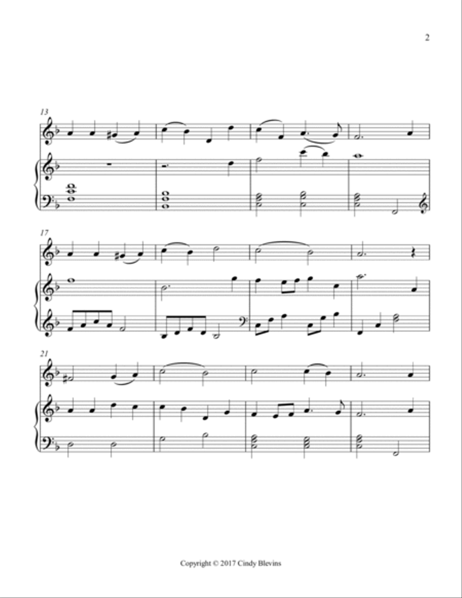 O Little Town of Bethlehem, for Piano and Violin Violin Solo scores gallery preview page 3