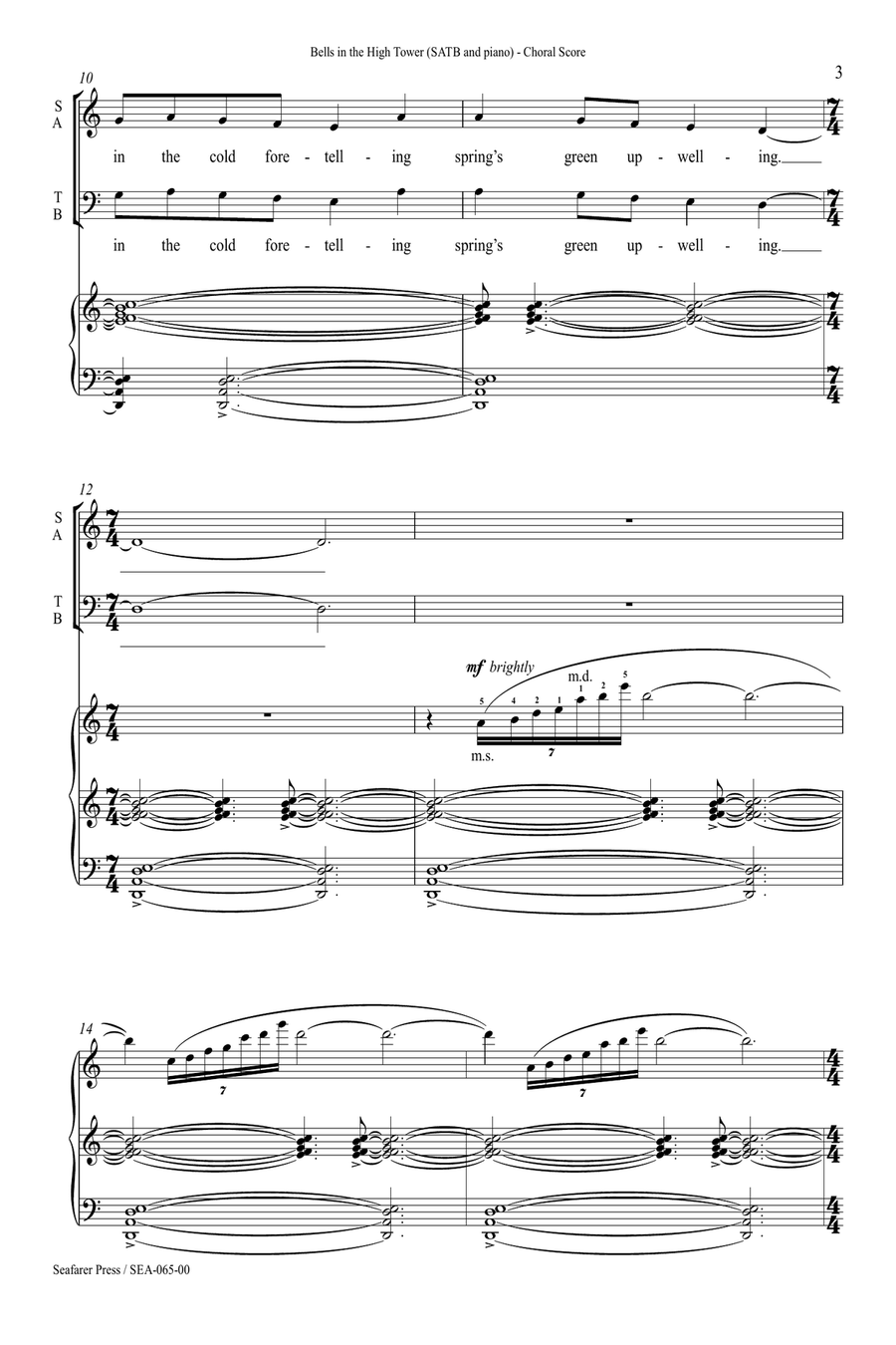 Bells in the High Tower 4-Part scores gallery preview page 4