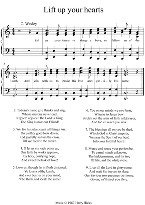 Lift up your hearts. A new tune to this wonderful Charles Wesley hymn.