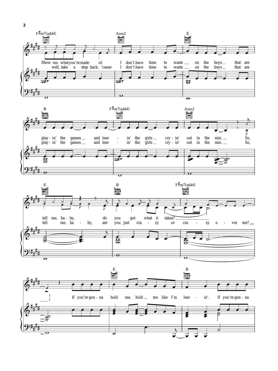 Love Me Like You Mean It Love Me Like You Mean It Piano, Vocal, Guitar scores gallery preview page 2