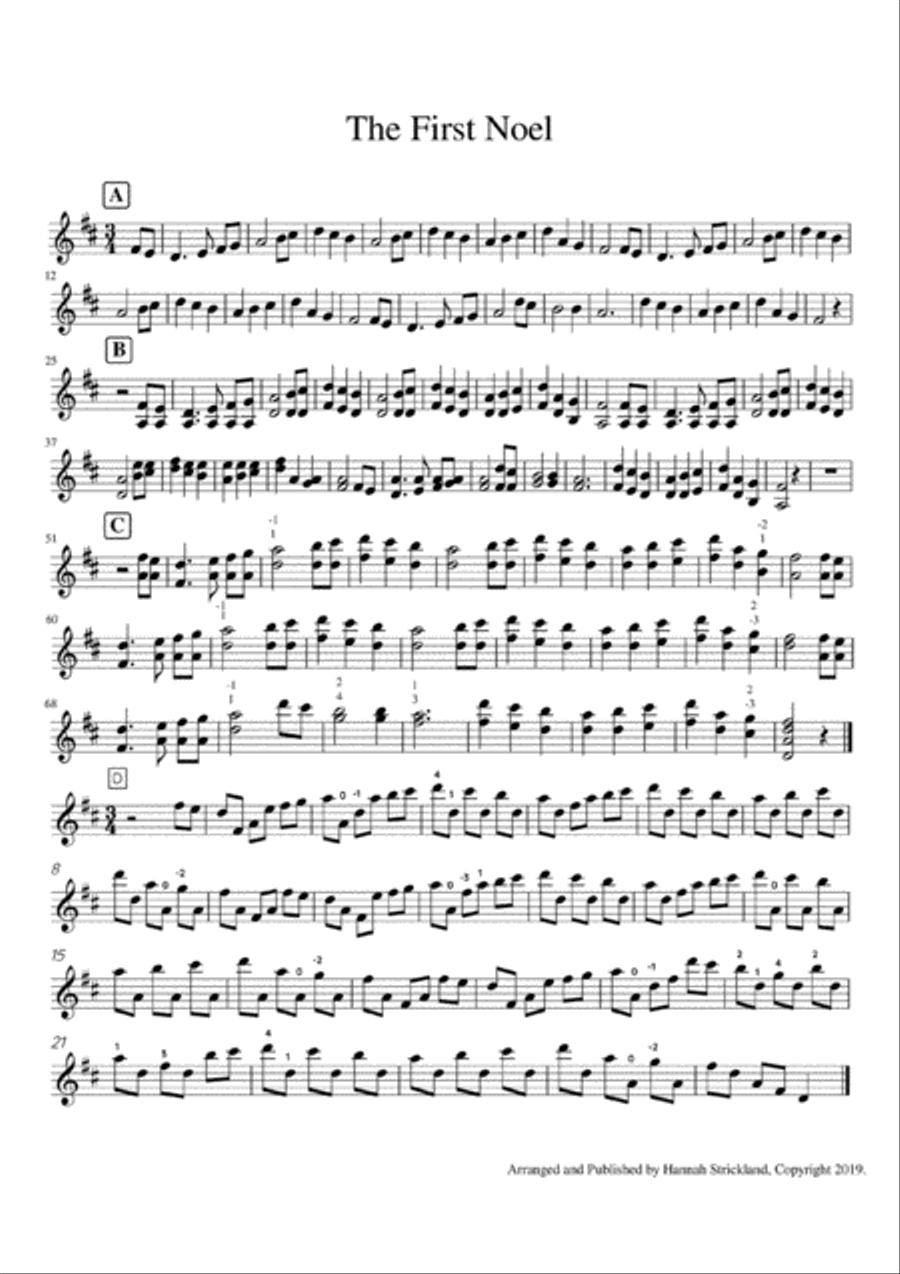 The First Noel - Solo Violin Violin Solo scores gallery preview page 1