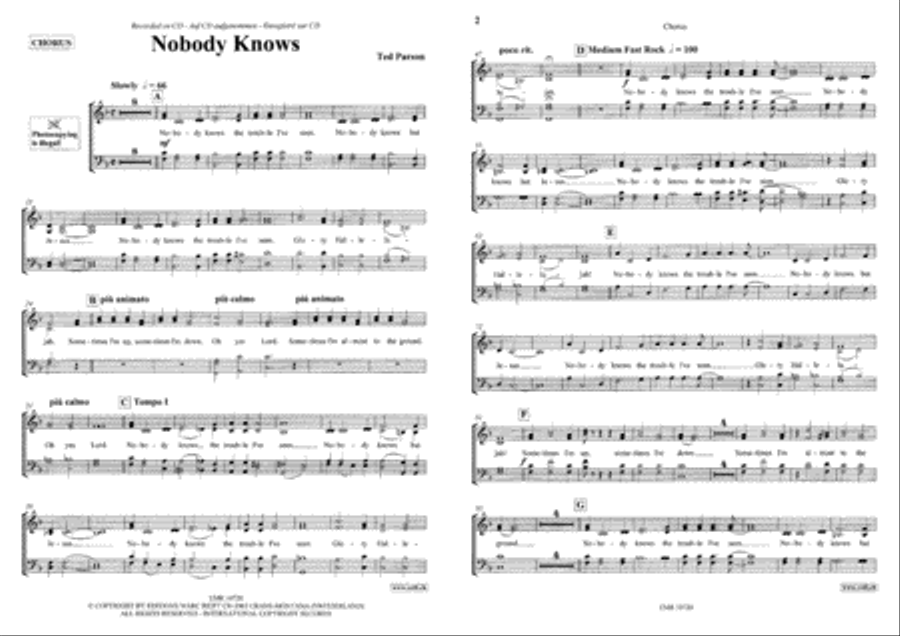 Nobody Knows 4-Part scores gallery preview page 3