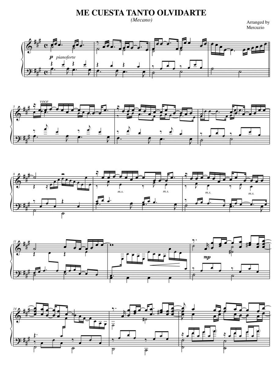 Que Bien Piano scores gallery preview page 1