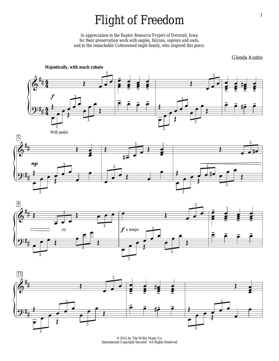 Flight Of Freedom Piano Method scores gallery preview page 1