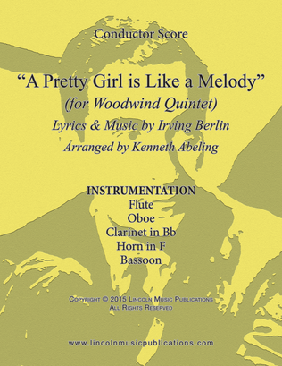 Book cover for A Pretty Girl is Like a Melody (for Woodwind Quintet)