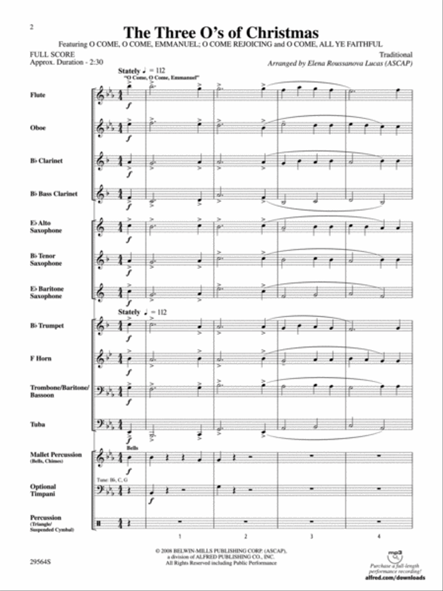 The Three O's of Christmas Concert Band scores gallery preview page 2