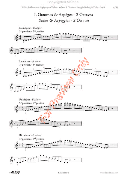Scales And Arpeggios Method For Violin, Part Ii