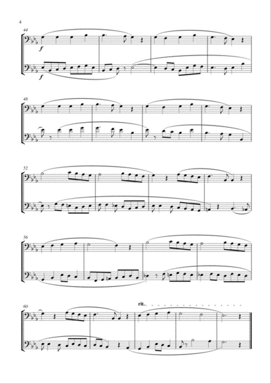 15 Popular Christmas Songs for Trombone Duet (Suitable for beginning / intermediate trombonists) Trombone Duet scores gallery preview page 4