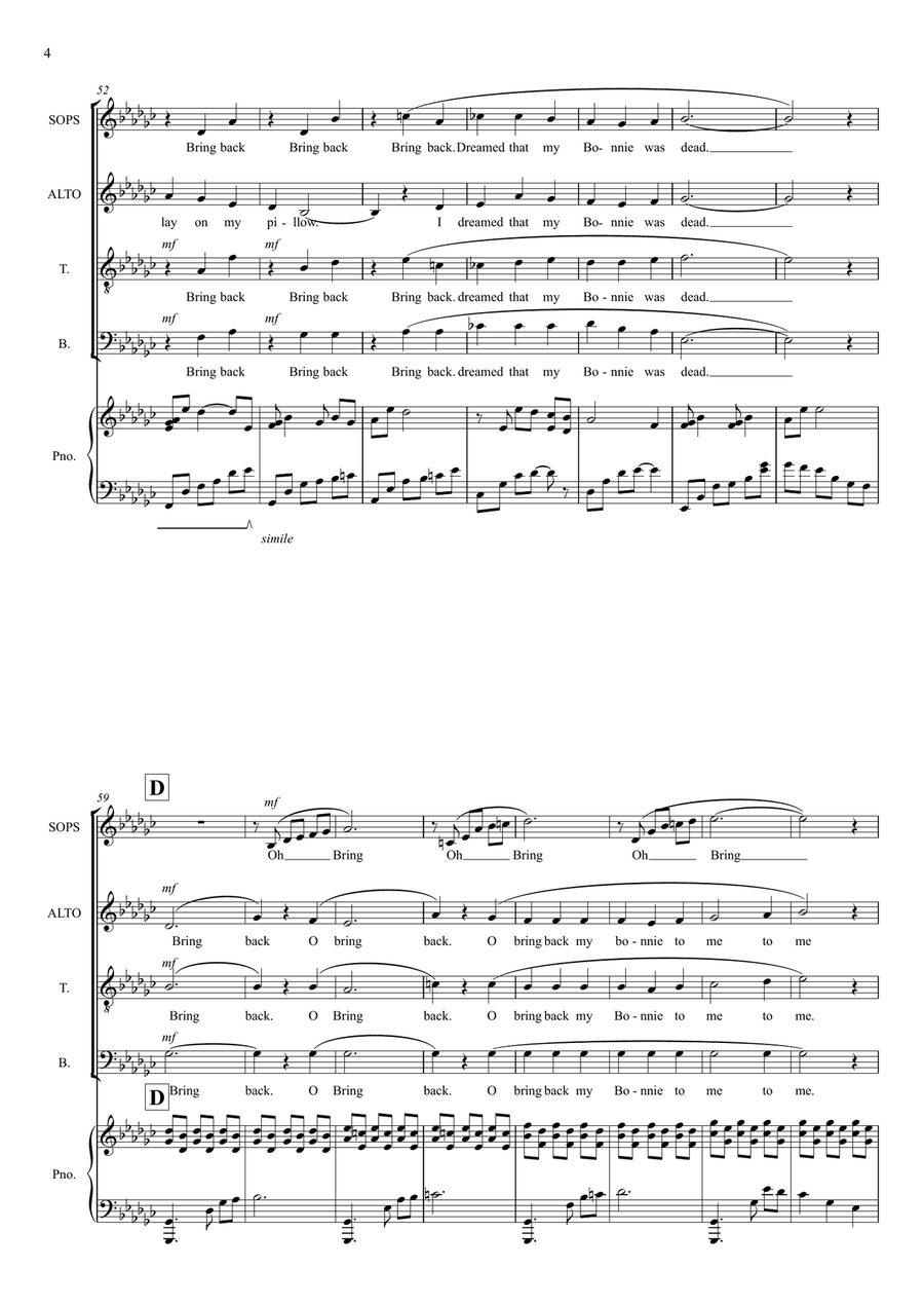 My Bonnie lies over the Ocean 4-Part scores gallery preview page 4