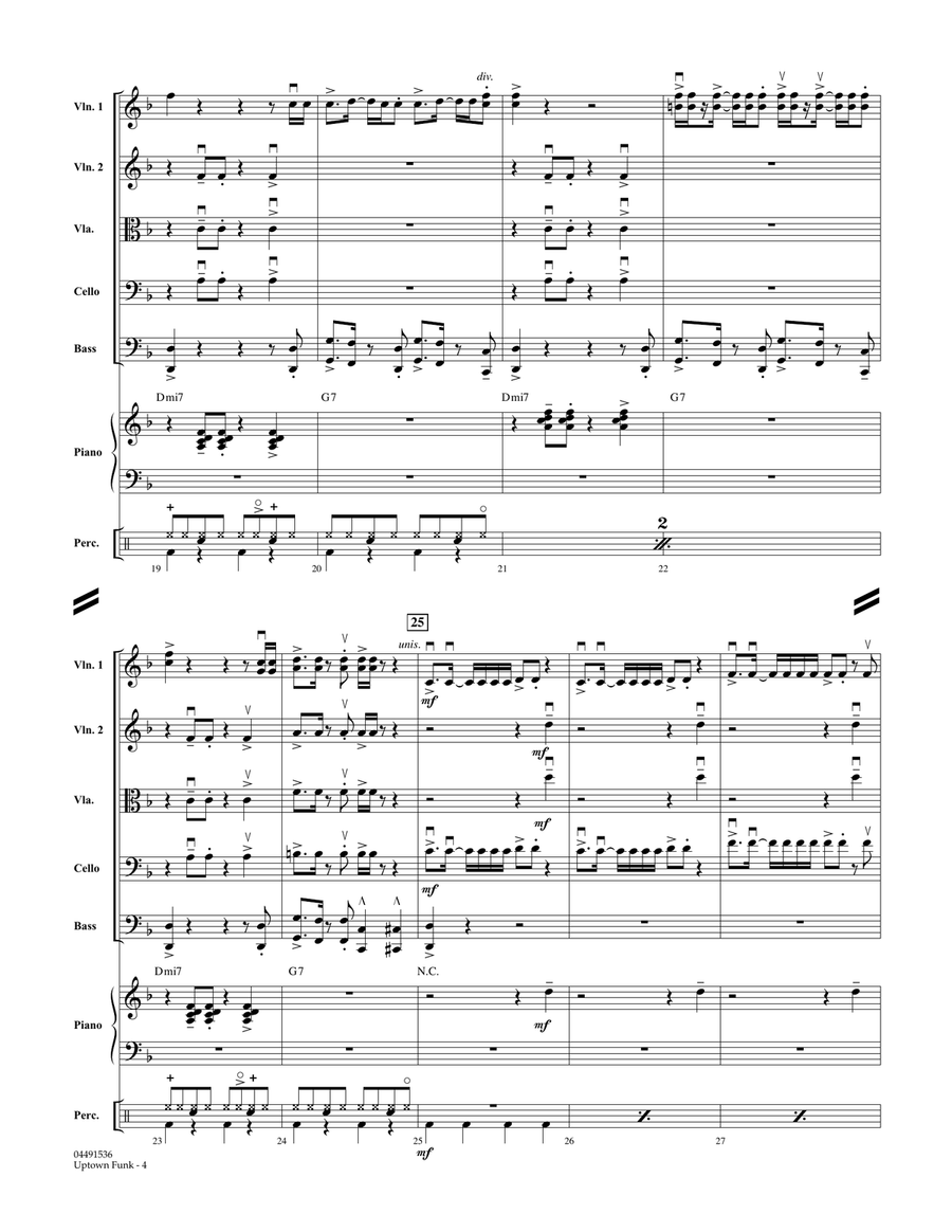 Uptown Funk - Conductor Score (Full Score) String Orchestra scores gallery preview page 4