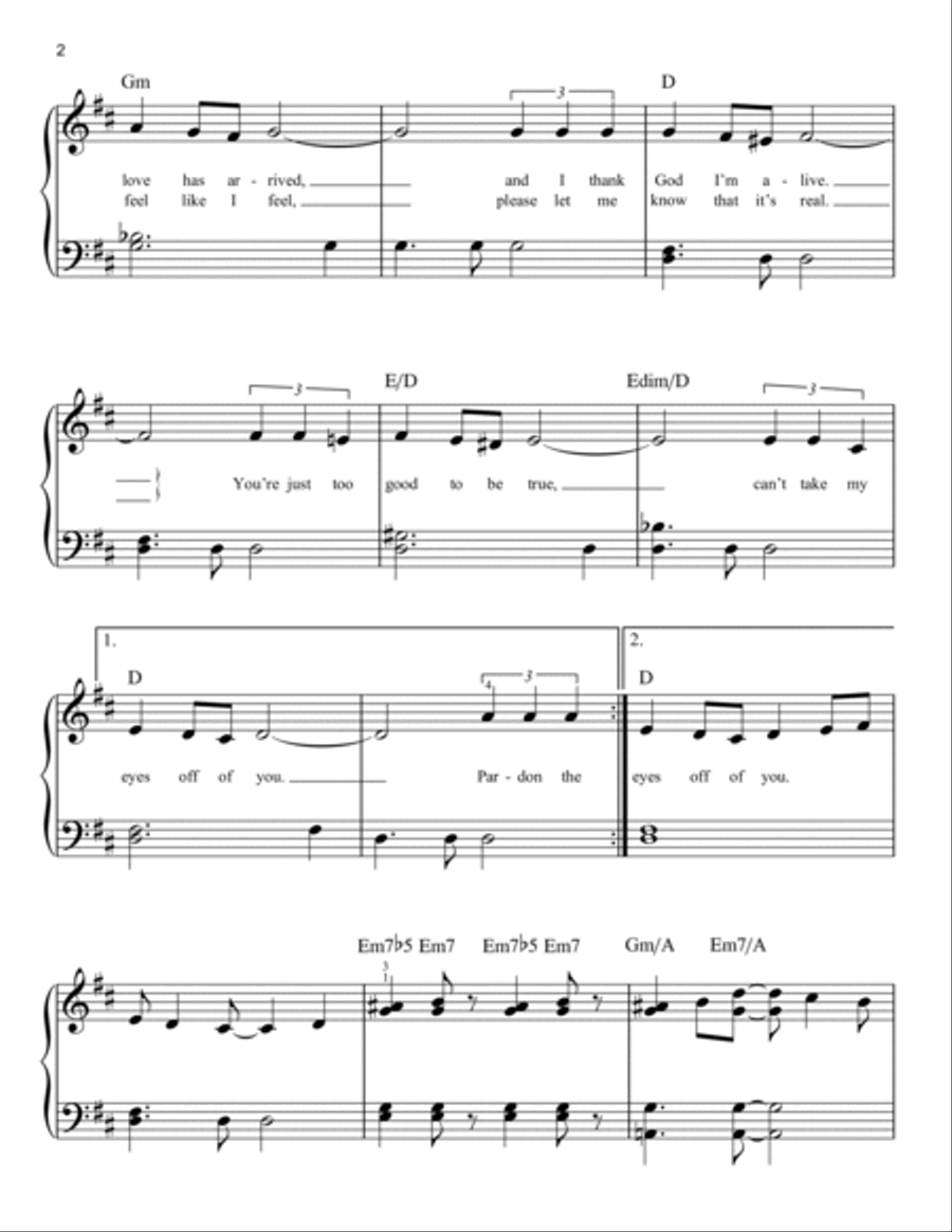 Can't Take My Eyes Off Of You (from Jersey Boys) Easy Piano scores gallery preview page 2