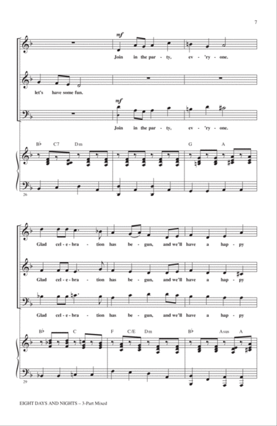 Eight Days And Nights 3-Part scores gallery preview page 5