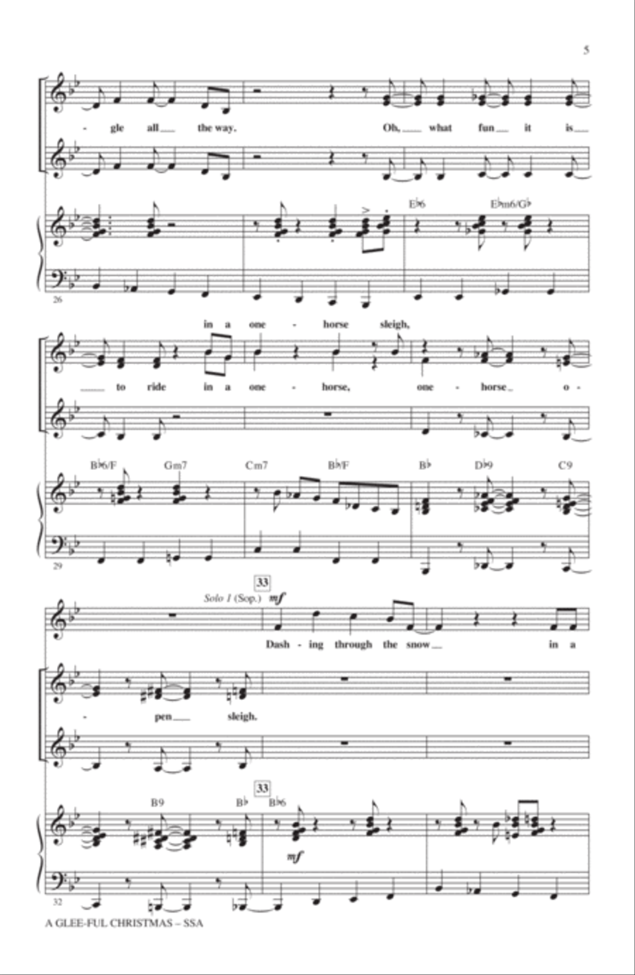 A Glee-ful Christmas (Choral Medley)(arr. Mark Brymer) SSA scores gallery preview page 4