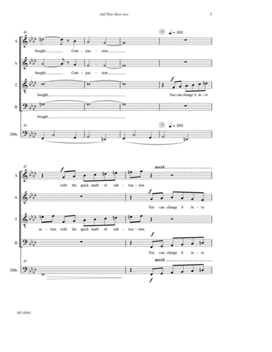 And They Have Lies... SATB choir, Drone, Contrabass image number null