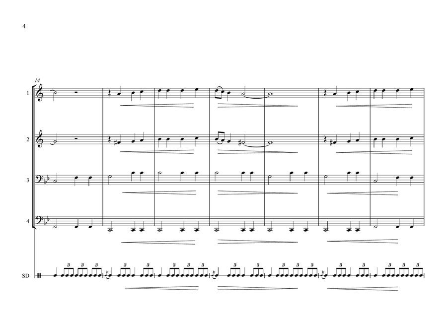 The Little Drummer Boy Brass Quartet scores gallery preview page 4