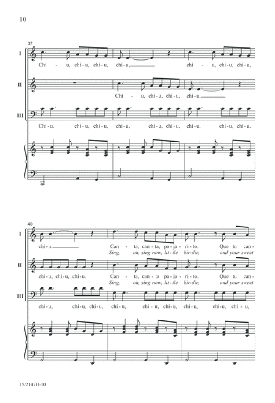 Chíu, Chíu, Chíu Chíu, Chíu, Chíu 3-Part scores gallery preview page 10