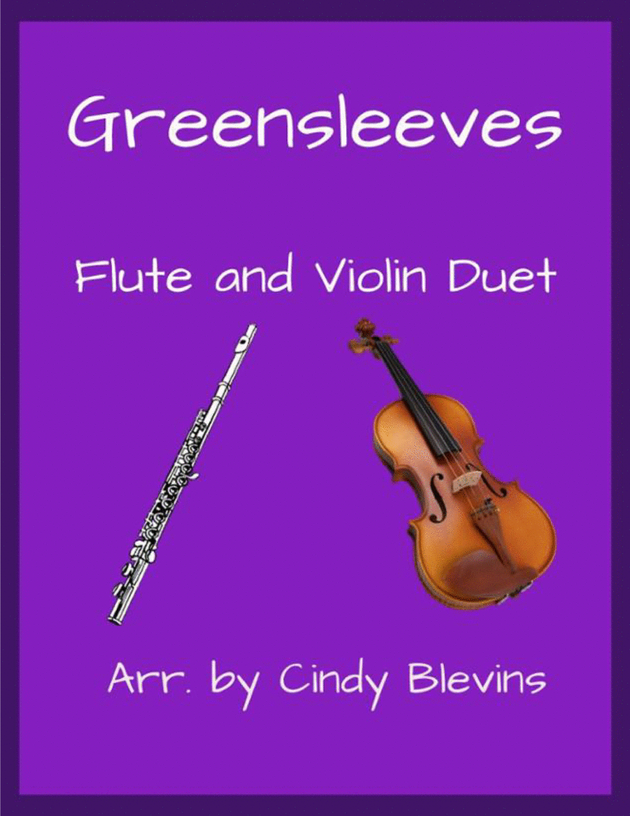 Greensleeves, for Flute and Violin Flute scores gallery preview page 1