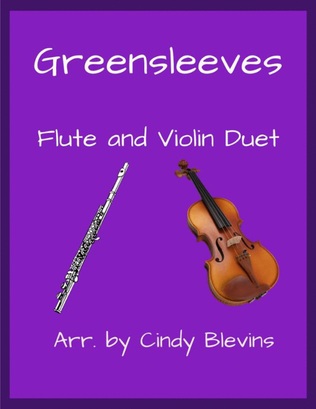 Book cover for Greensleeves, for Flute and Violin