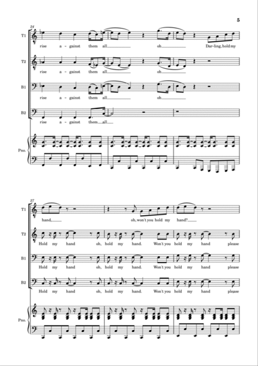 Hold My Hand TTBB scores gallery preview page 5
