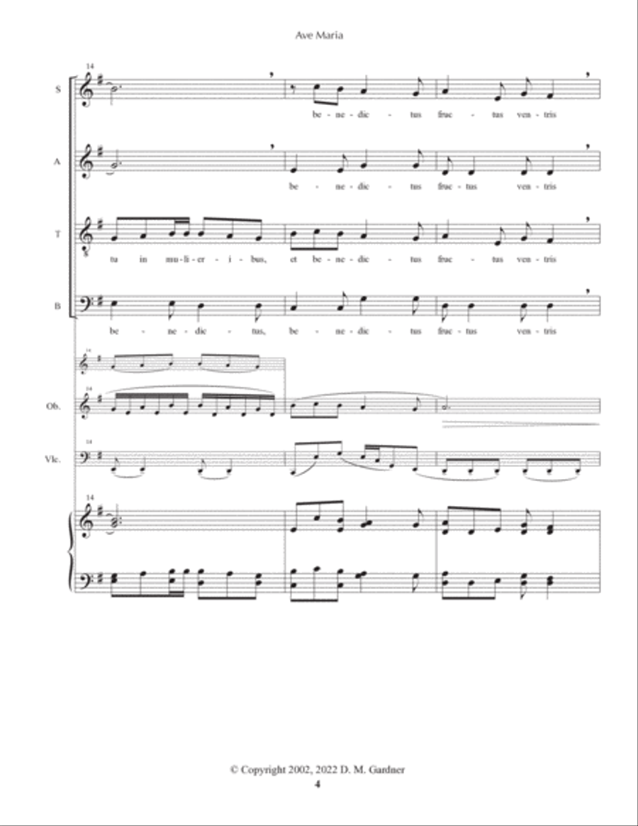 Ave Maria 4-Part scores gallery preview page 6