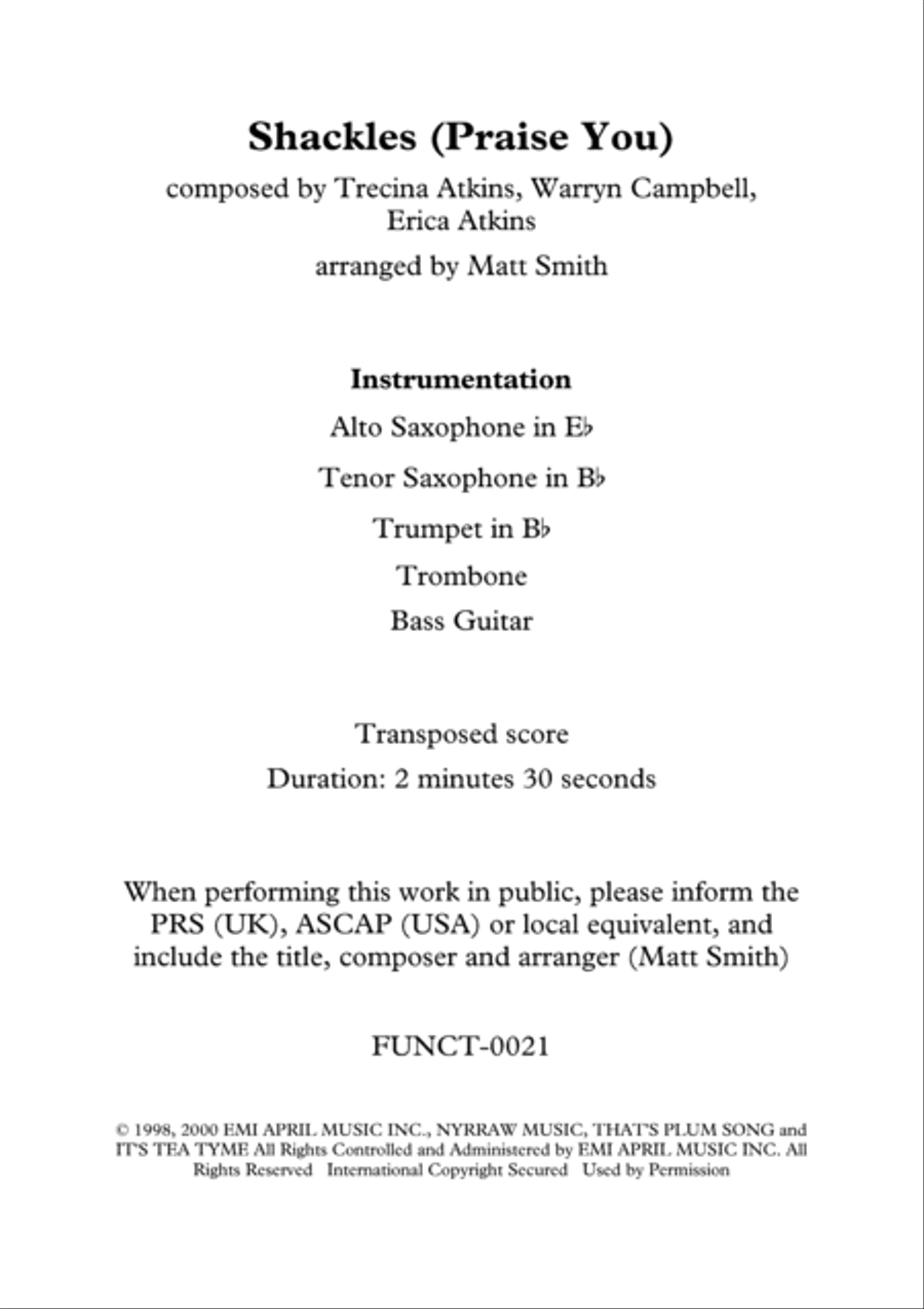Shackles (praise You) Voice scores gallery preview page 2