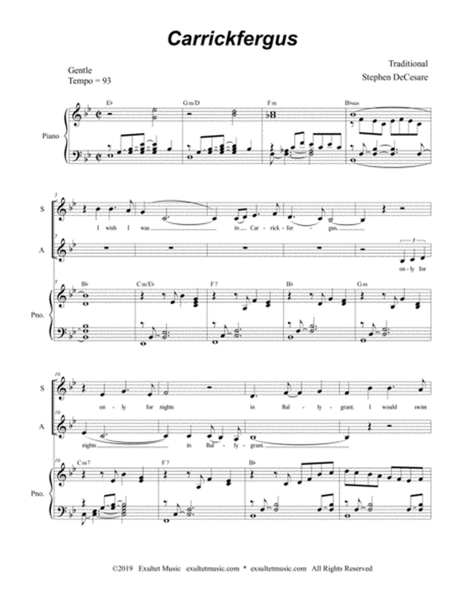Carrickfergus (for 2-part choir - (SA) image number null