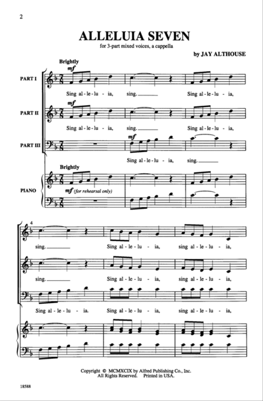 Alleluia Seven Alleluia Seven 3-Part scores gallery preview page 2
