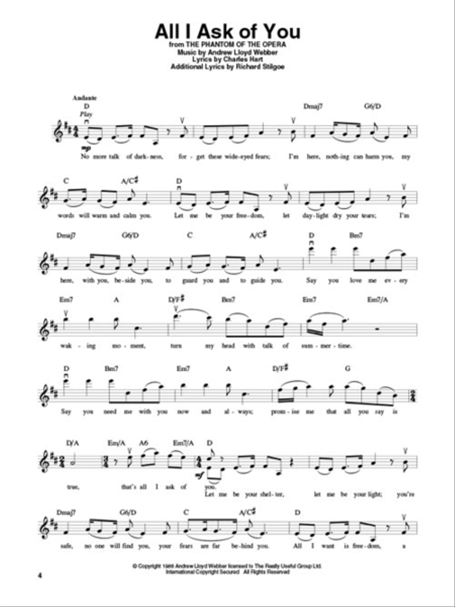 Andrew Lloyd Webber Violin Solo scores gallery preview page 3