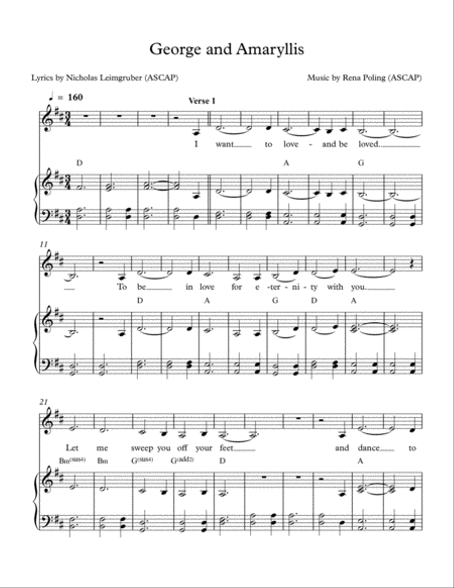 George and Amaryllis George and Amaryllis Voice scores gallery preview page 1