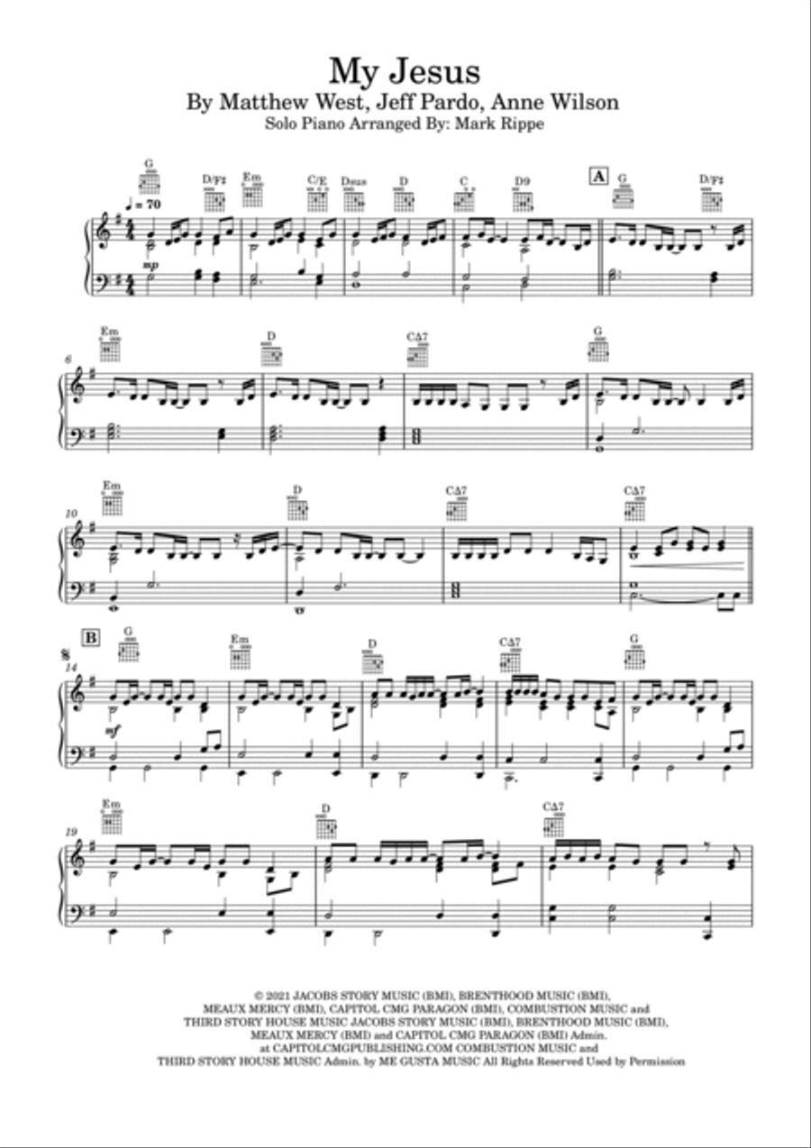 My Jesus Piano Solo scores gallery preview page 2