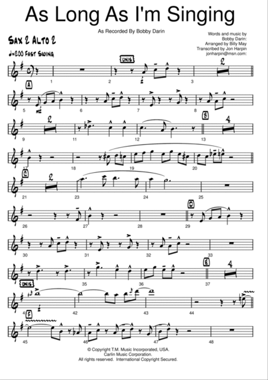 As Long As I'm Singing Jazz Ensemble scores gallery preview page 3