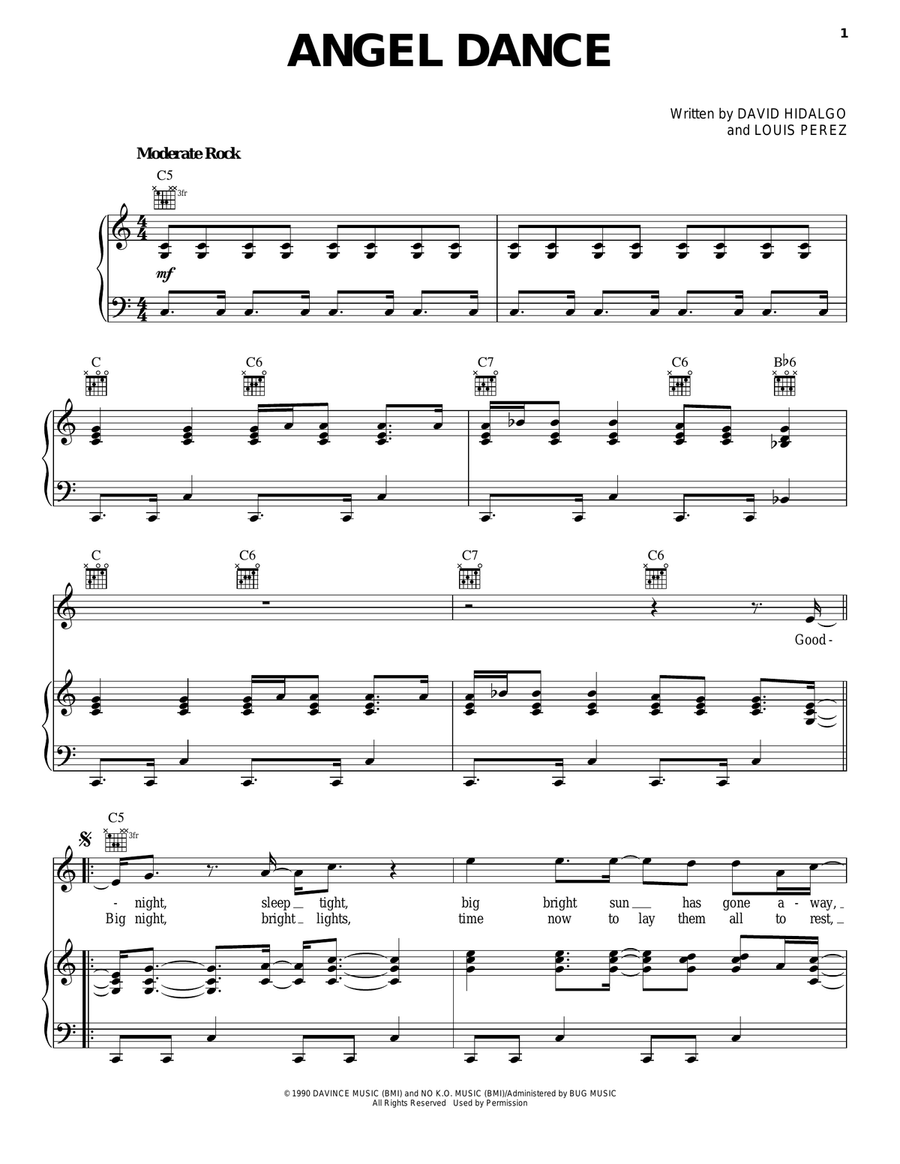 Angel Dance Angel Dance Piano, Vocal, Guitar scores gallery preview page 1