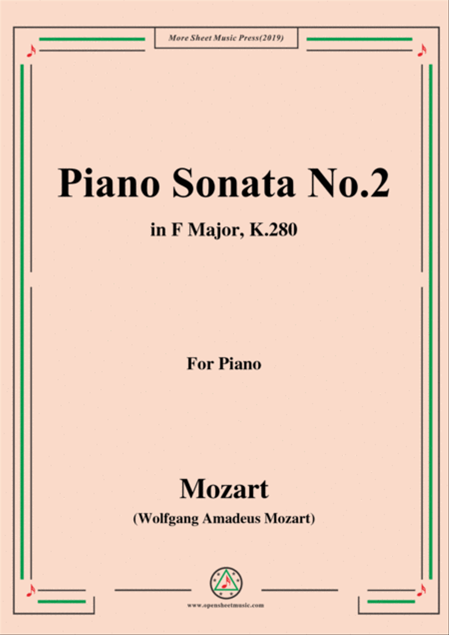 Mozart-Piano Sonata No.2 in F Major,K.280 Piano Solo scores gallery preview page 1