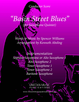 Basin Street Blues (for Saxophone Quartet SATTB or AATTB)