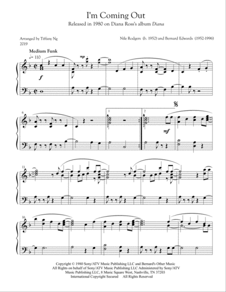 I'm Coming Out I'm Coming Out Carillon scores gallery preview page 1