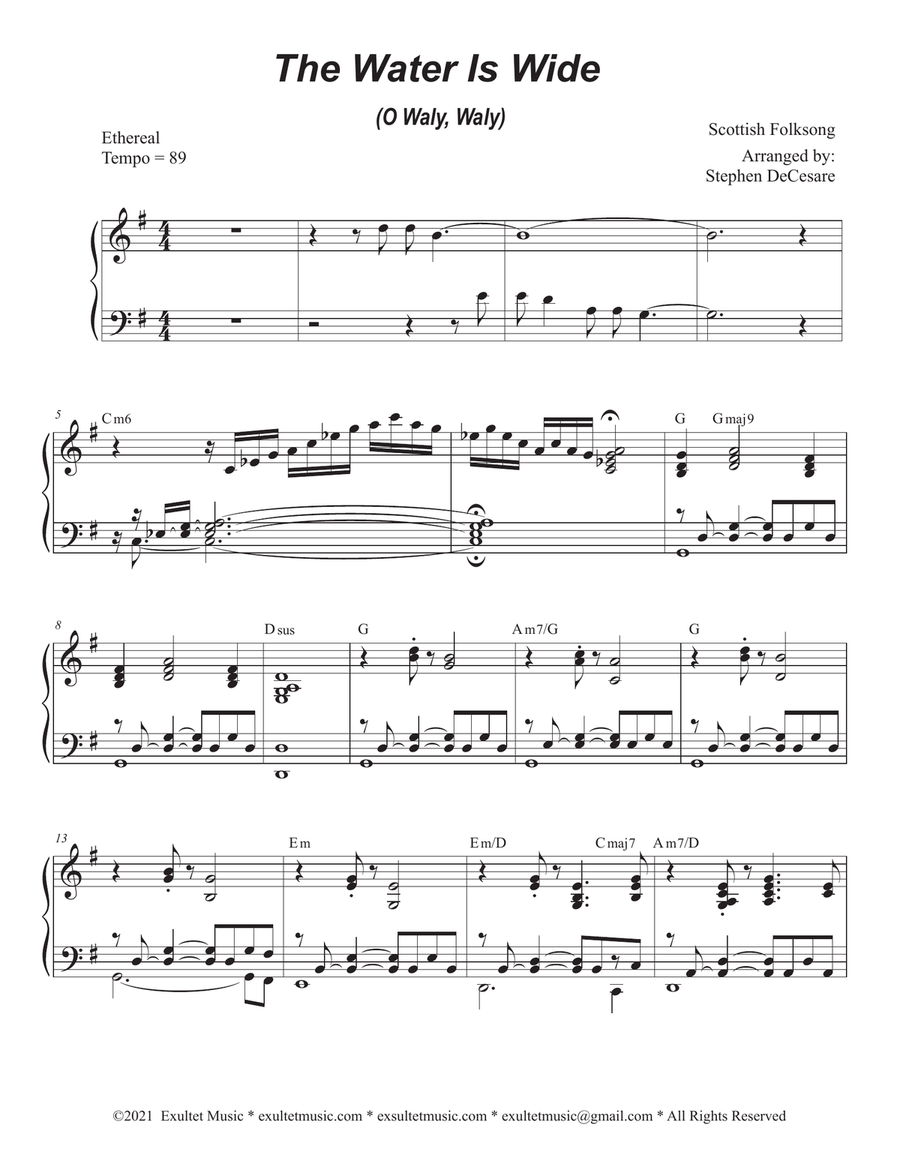 The Water Is Wide (O Waly, Waly) (Flute or Violin solo and Piano) The Water Is Wide (O Waly, Waly) (Flute or Violin solo and Piano) Flute Solo scores gallery preview page 4