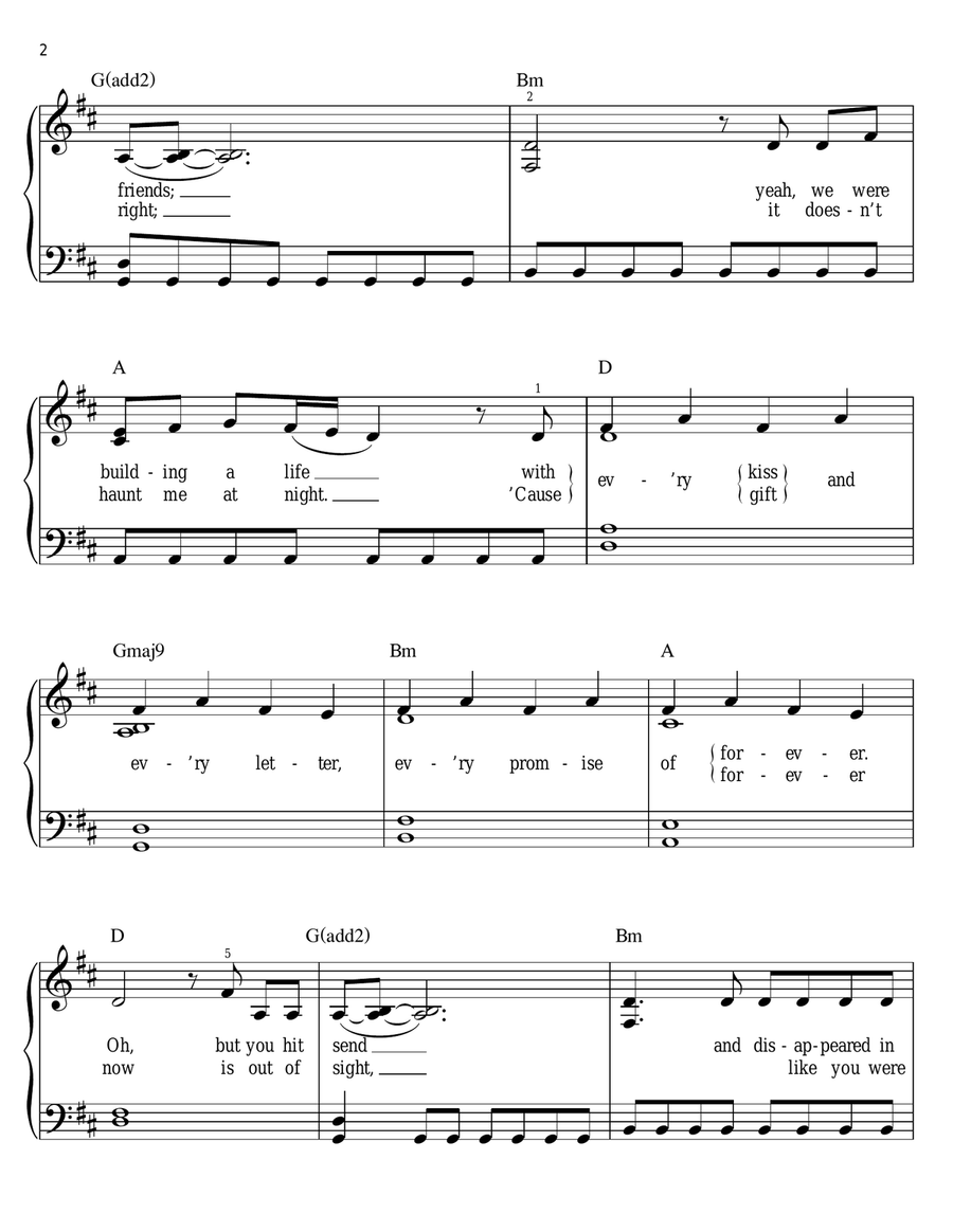 Ghost Easy Piano scores gallery preview page 2