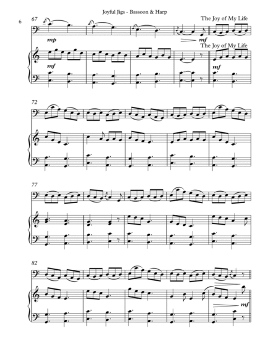 Joyful Jigs, Duet for Bassoon & Harp Bassoon scores gallery preview page 6