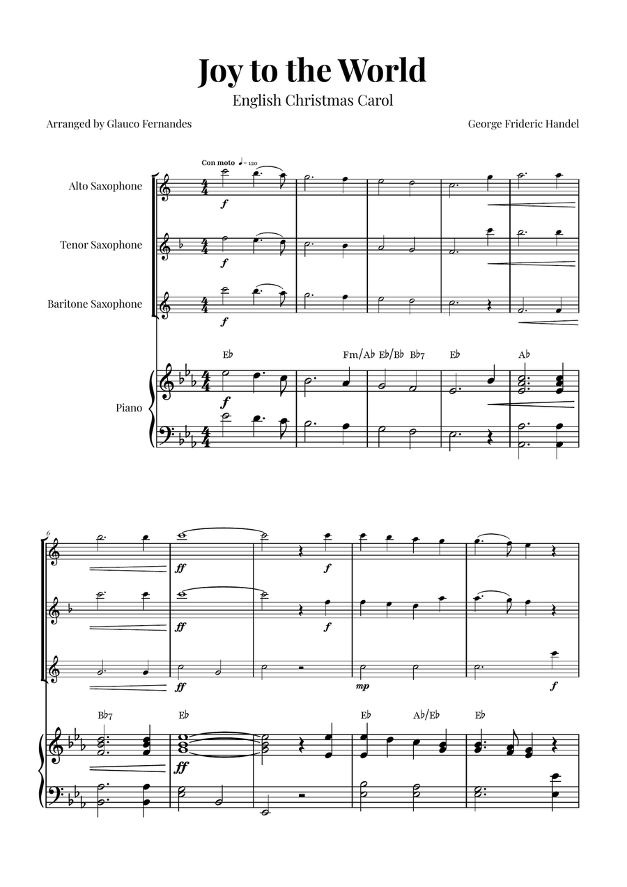 Joy to the World | BEAUTIFUL Trio Woodwind Trio scores gallery preview page 1