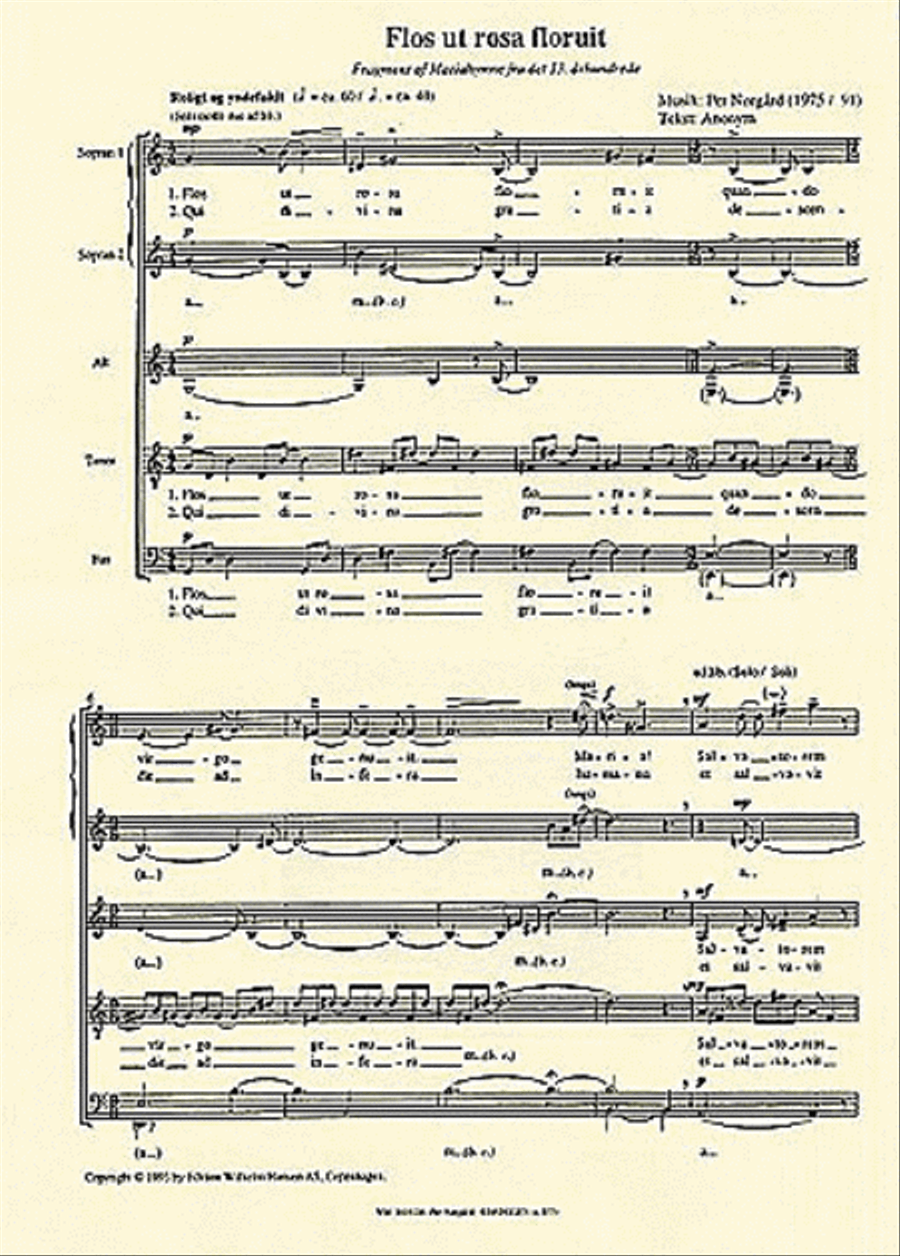 Per Norgard: Flos Ut Rosa Floruit