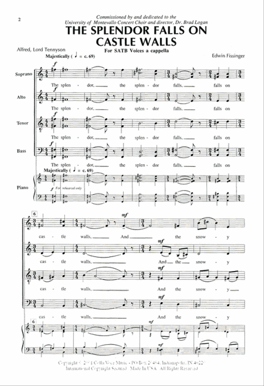 The Splendor Falls On Castle Walls 4-Part scores gallery preview page 2
