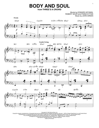 Book cover for Body And Soul [Jazz version] (arr. Brent Edstrom)