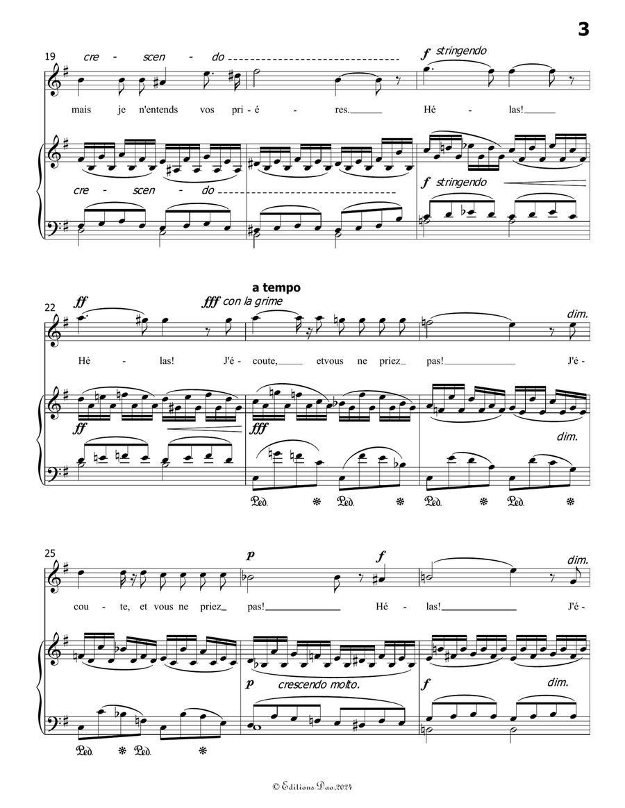 Vous Ne Priez Pas, by Bizet, in e minor Voice scores gallery preview page 5