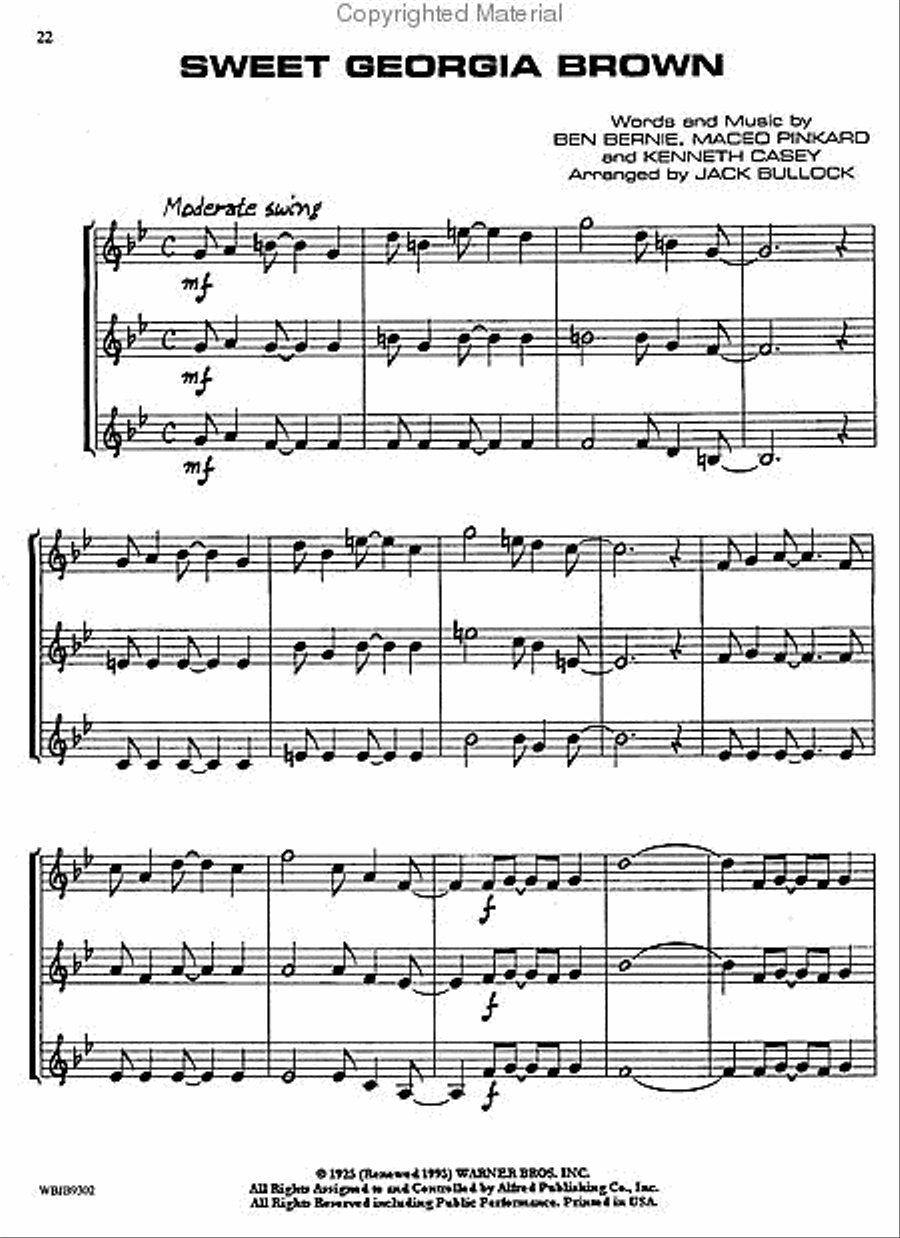 Warner Bros. Combo Classics from the Big Band Era Jazz Ensemble scores gallery preview page 4