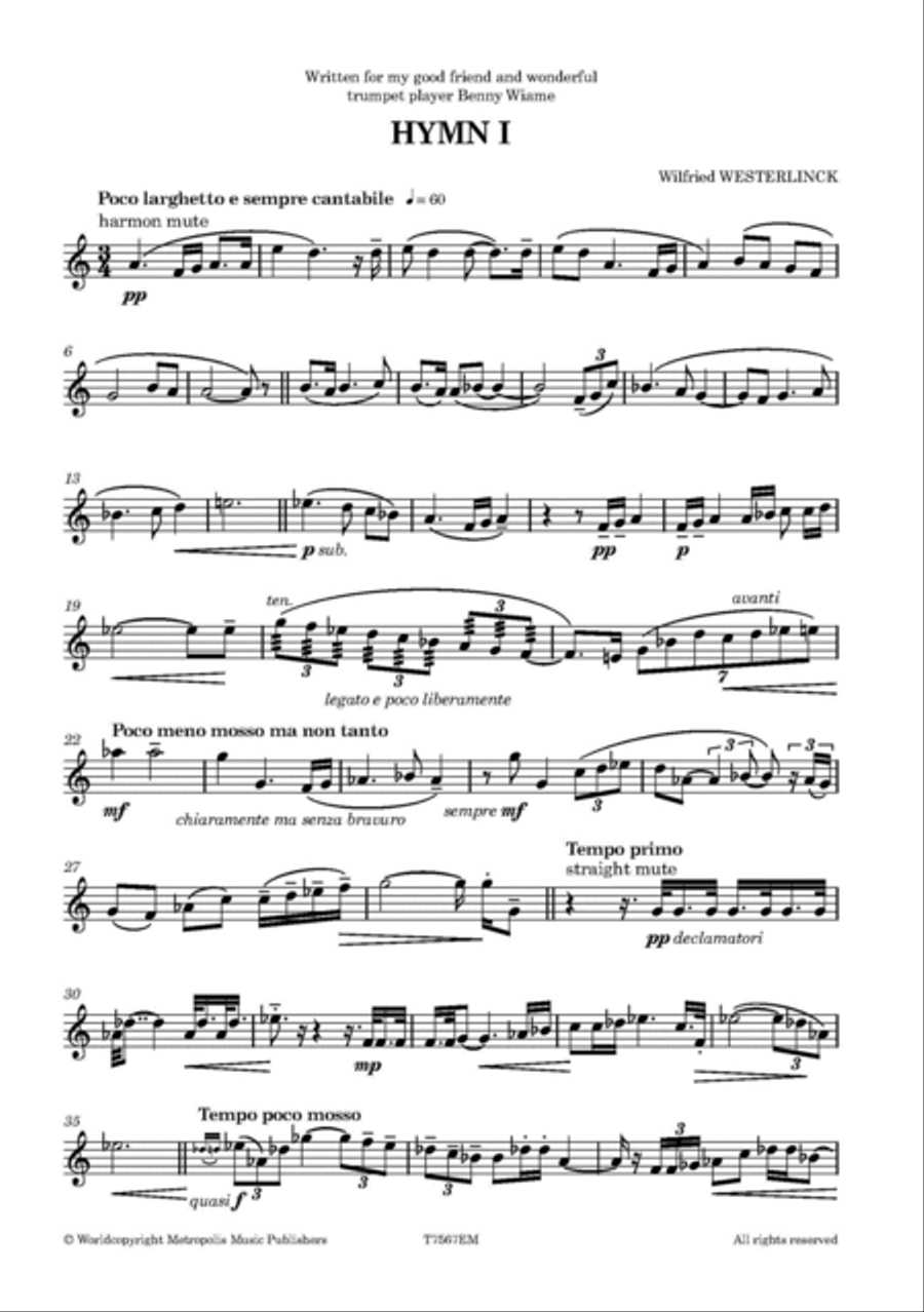 Hymn I for Trumpet Solo Hymn I for Trumpet Solo Trumpet Solo scores gallery preview page 2