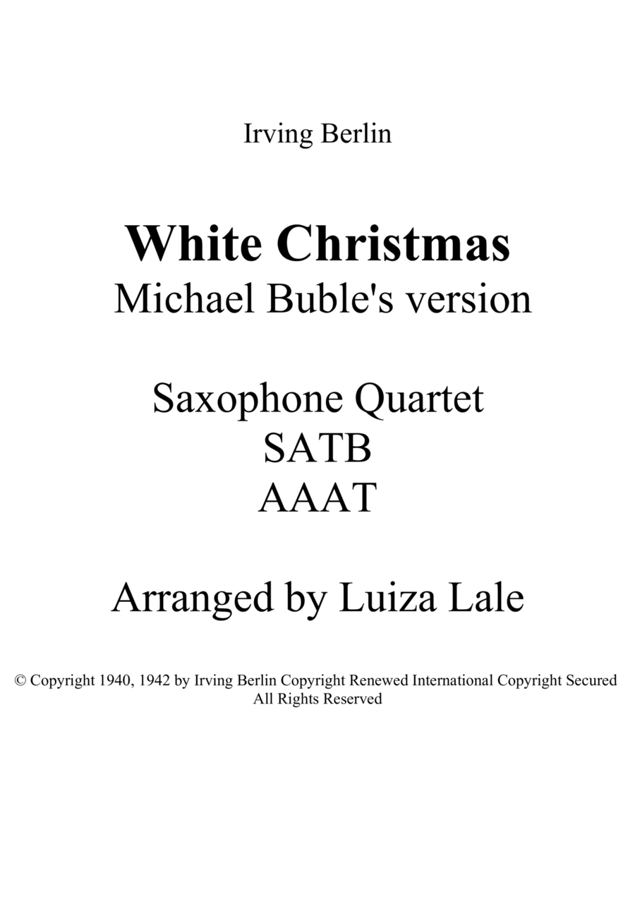 White Christmas Saxophone Quartet scores gallery preview page 1